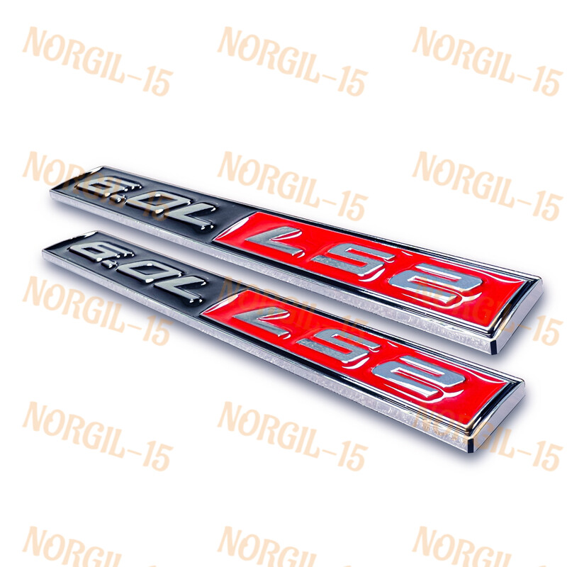 2PCS For CHEVY TRAILBLAZER SS LS2 6.0L ENGINE EMBLEMS BADGES METAL NEW