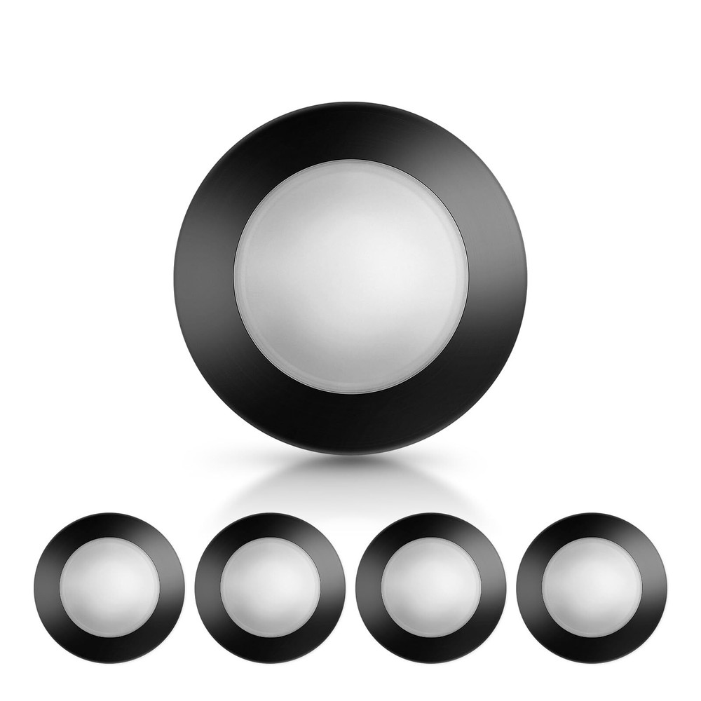 4 Inch Black LED Disk Light Dimmable Flush Mount Ceiling Light 10.5W 650Lm 30