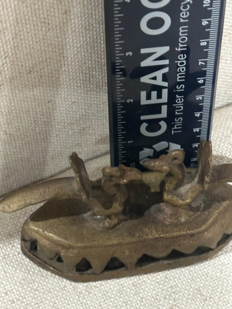 Antique Brass Dual Peacock Figurative Foot Scrubber