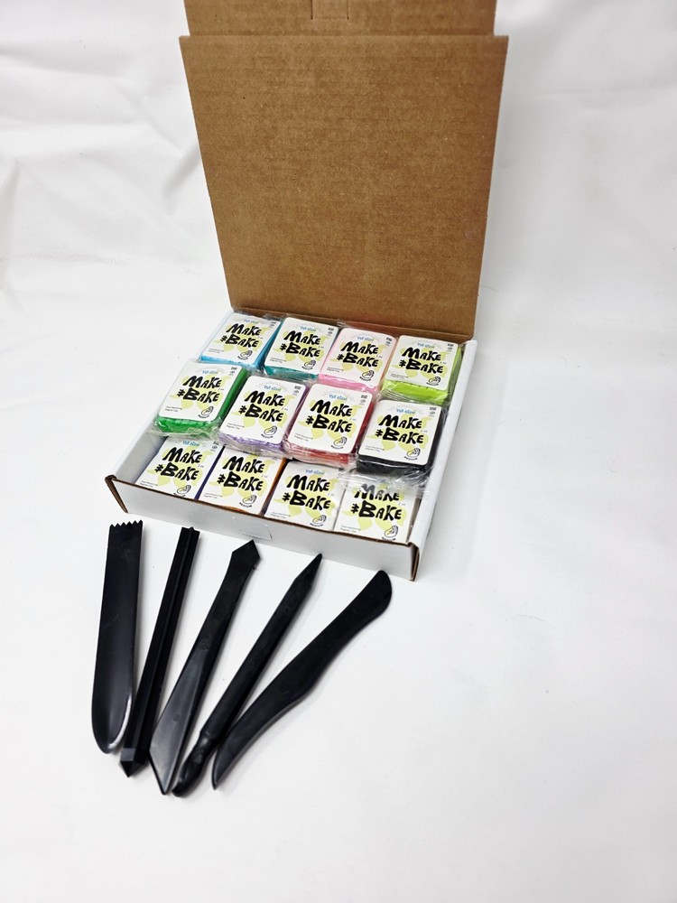 Make & Bake Clay Polymer Variety Pack - 20 Assorted Colors and 5pc Tool Set for