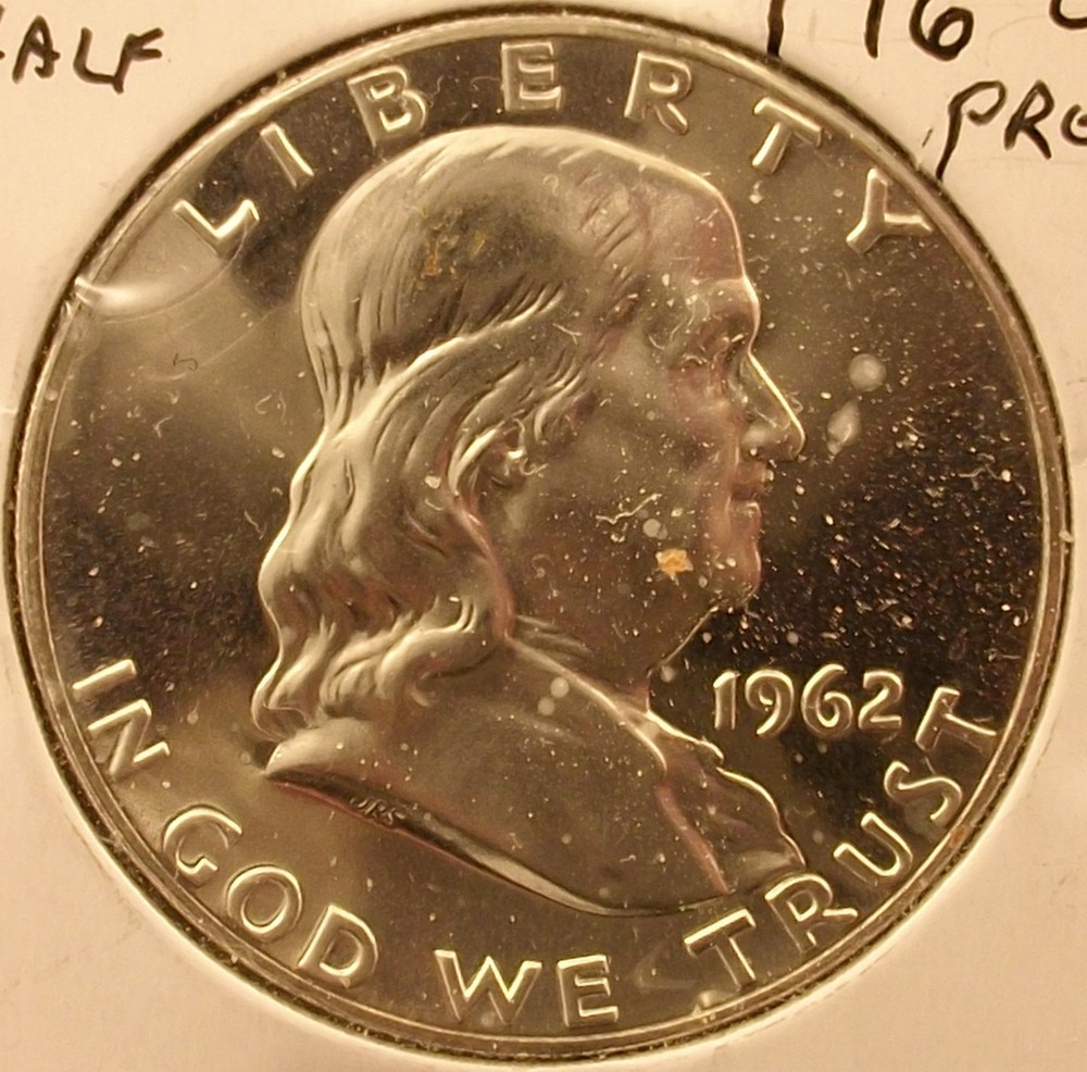 1962 Proof Franklin Half Dollar  90% Silver PR Philadelphia Mint