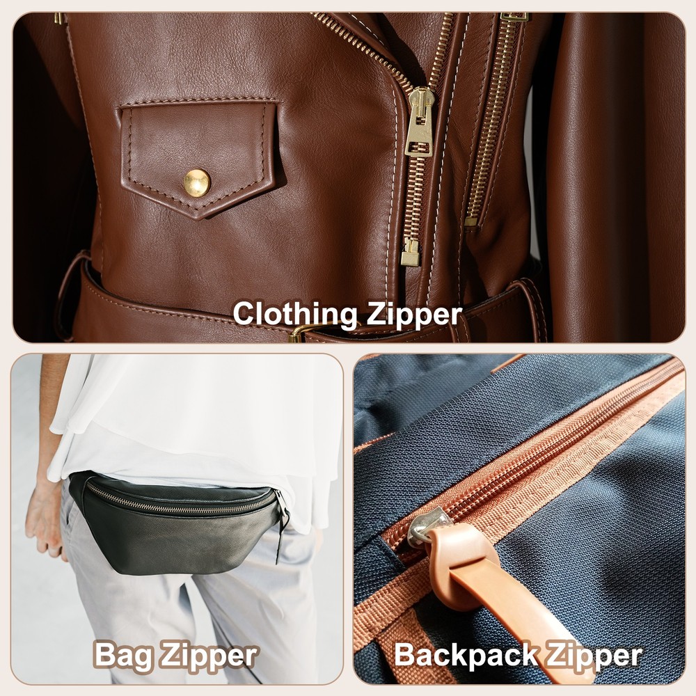30 Pcs Leather Zipper Puller, 2.6" Zipper Sliders, Coffee
