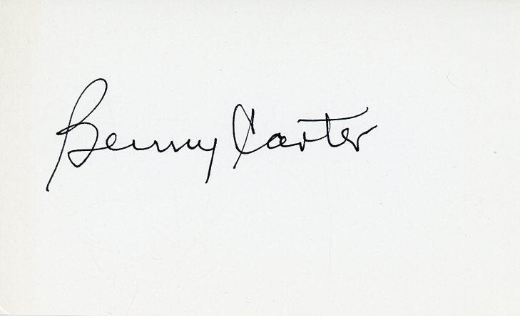 Benny Carter- Signed Index Card