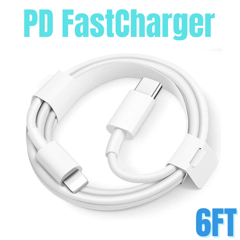6FT Type-C USB-C to iPhone Cable PD Fast Charger Cord for iPhone 12 11 Pro Max 8