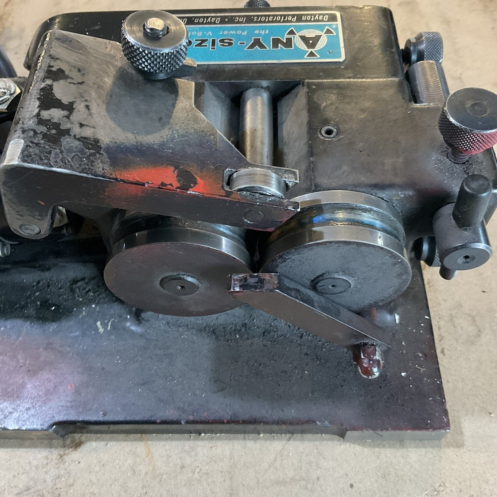 Dayton Perforators Any-Sizer Double V Roll Punch Grinder With Case