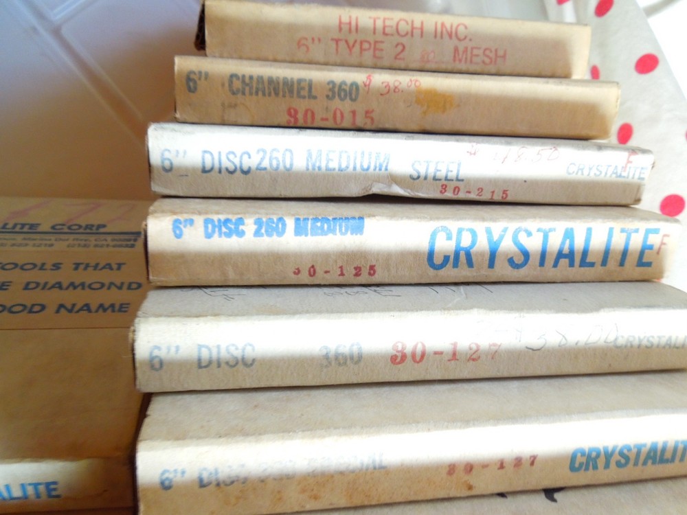 NOS Lapidary Diamond Discs, 6" Crystalite Lap , HI-TECH RAYTECH A FEW USED HTF