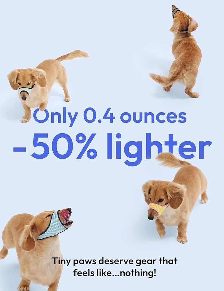 Small Dog Muzzle Black – Soft Breathable Mesh Adjustable, 4.3” x 0.8”