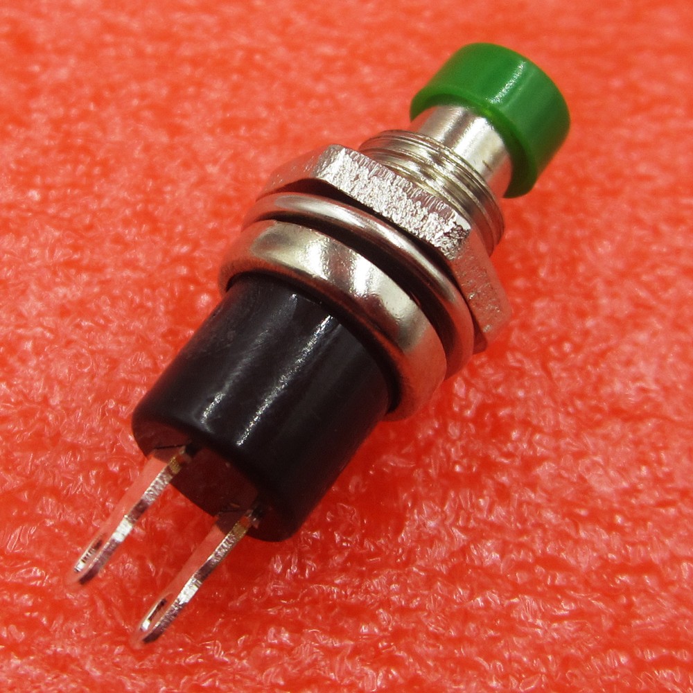 10PCS PBS-110 ON/OFF Push button Green Mini Lockless Momentary Switch