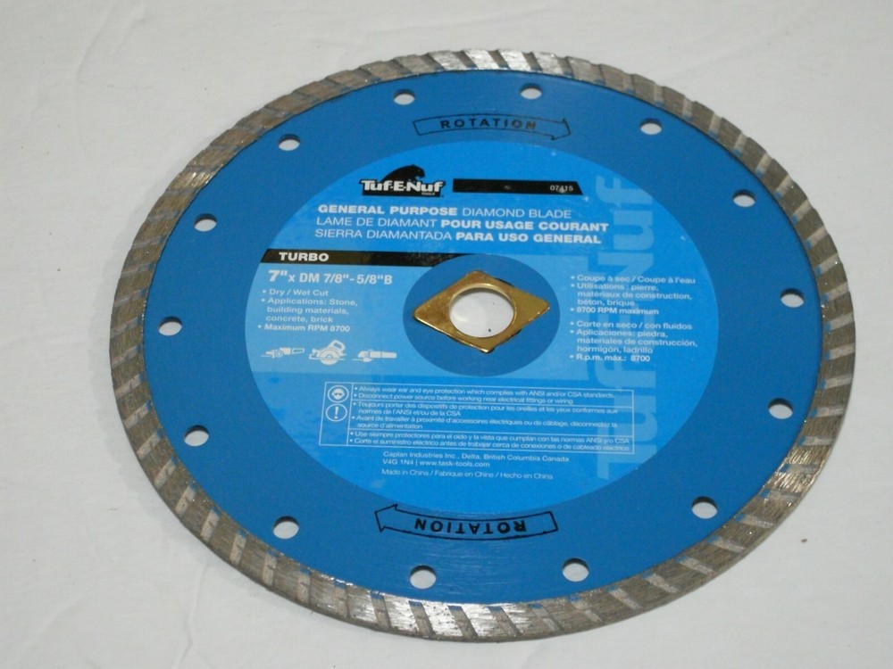 7" DIAMOND BLADE GENERAL PURPOSE #07415 TUF-E-NUF