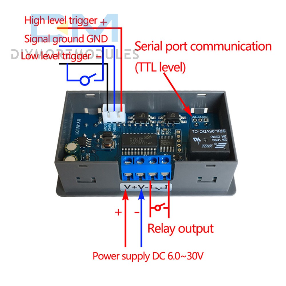 WJ01 Digital LCD Display Cycle Timing Circuit Switch 1CH Delay Relay Module