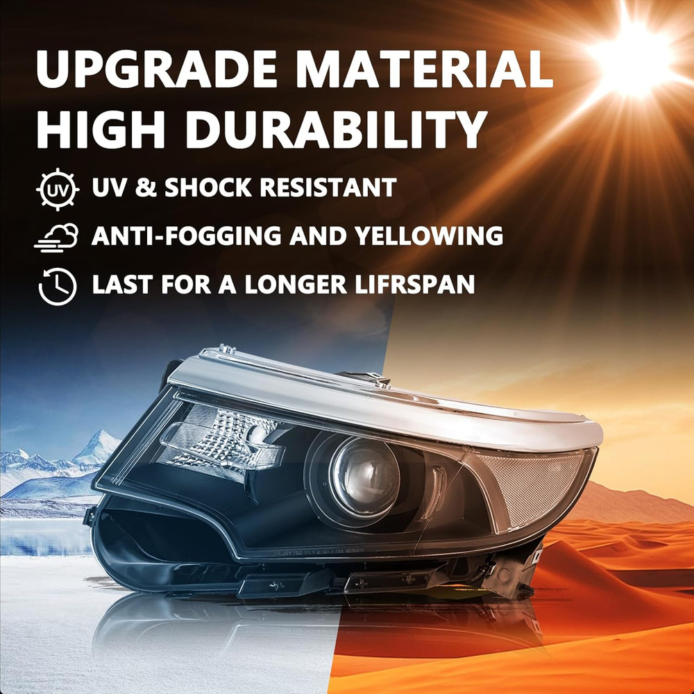 Headlight Assembly Compatible with 2011-2014 Ford Edge Projector OE Style Headla