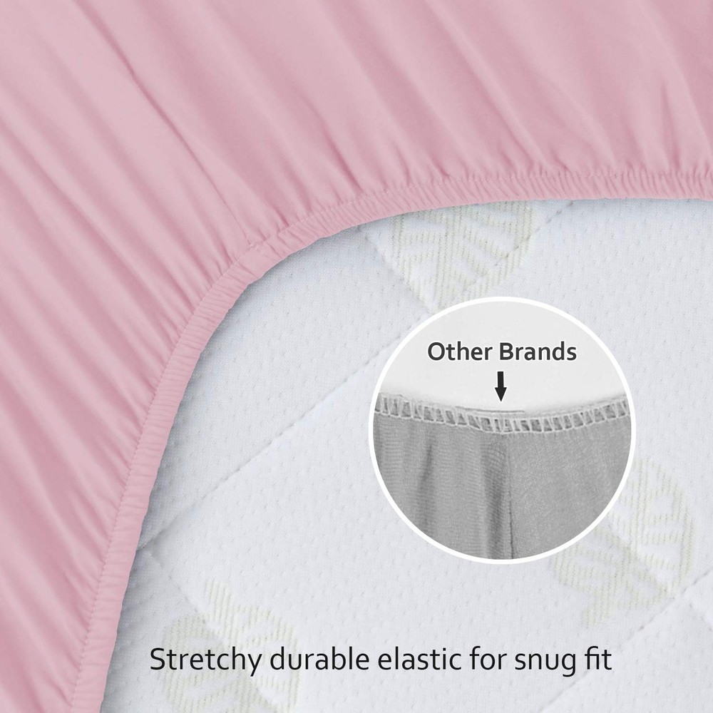 Biloban Pack and Play Sheets Fitted, 2 'n / Playard, Grey & Pink