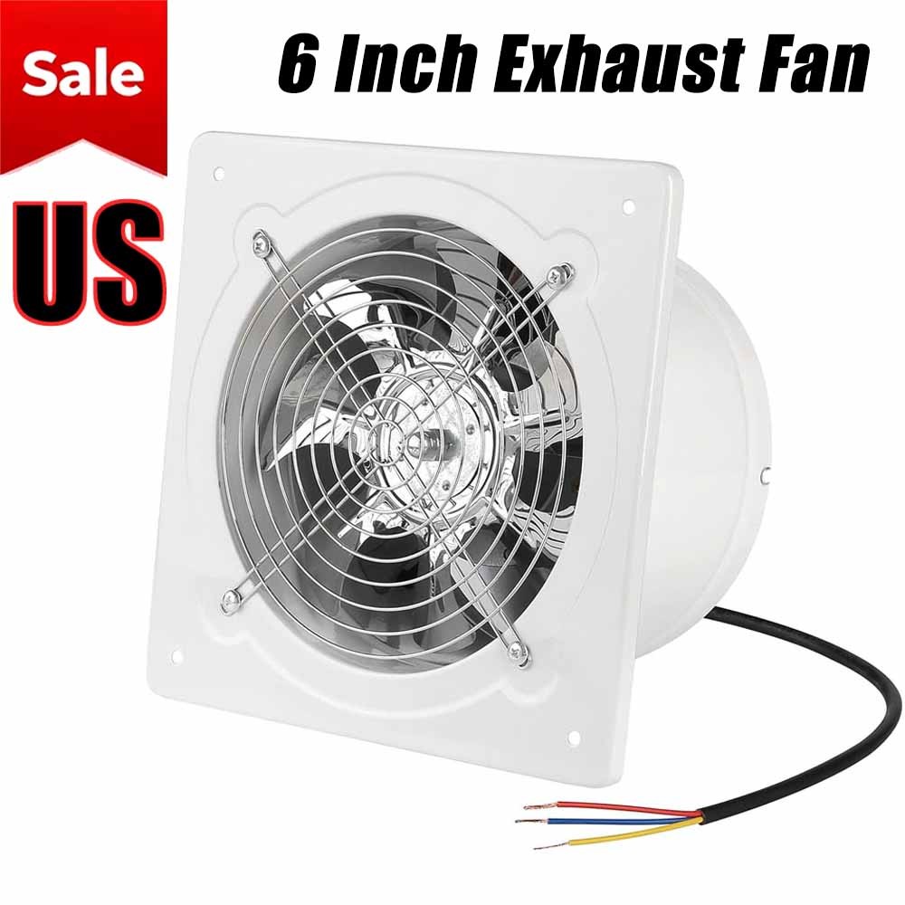 6" Exhaust Fan Ventilation Extractor Fan 110V Square Ceiling/Wall-Mounted Vent