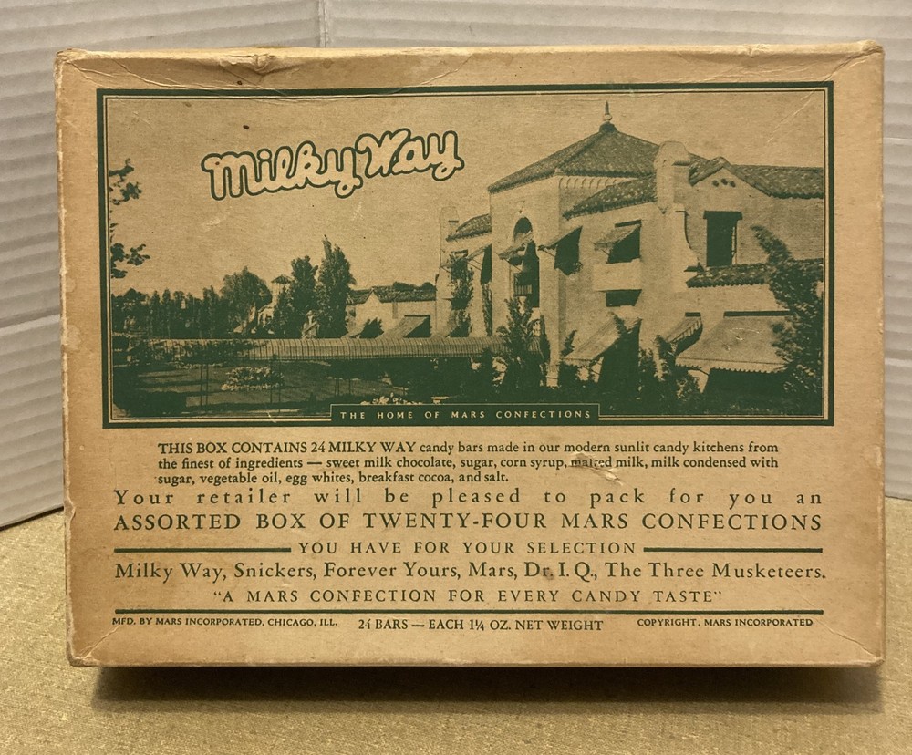 Vintage MARS Chocolate Milky Way Candy Box Empty 1950s?