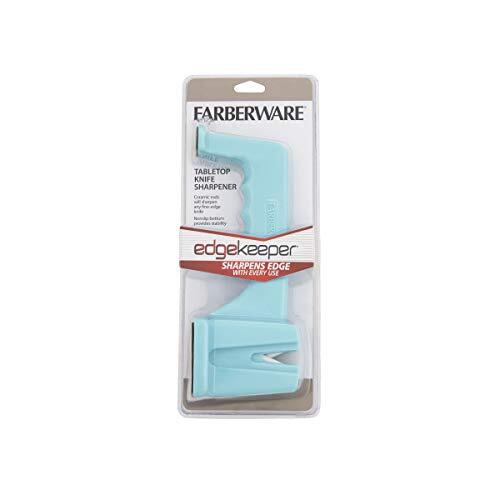 Farberware Edgekeeper Tabletop Kitchen Knife Sharpener, 7.5-Inch, Aqua