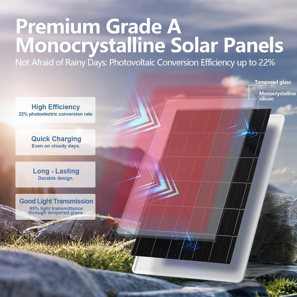 Orayafid Solar Panel for Trail Camera,Game Camera Security Cameras,Built-in R...