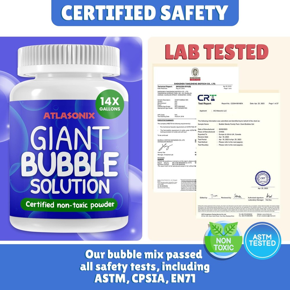 Giant Bubble Solution | Giant Bubble Wand | 100% Kids Safe Refill Solution Po...