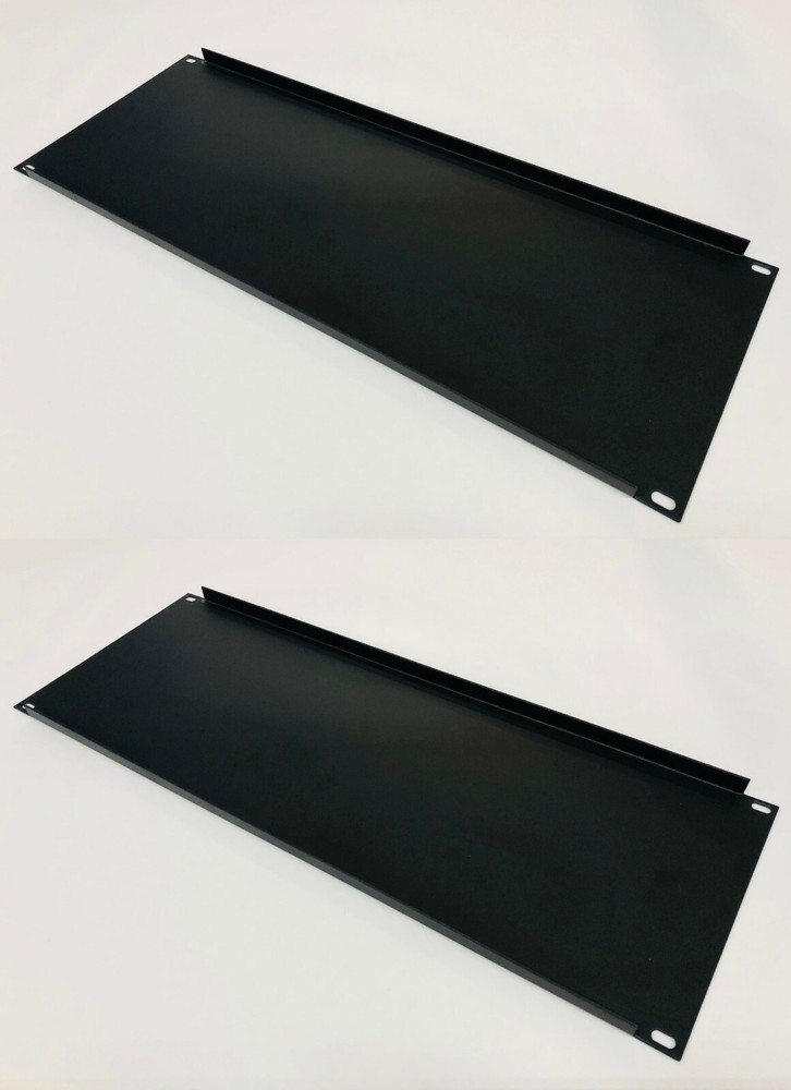 (2 Pack) 4 RU Space Flanged Blank Rack Case Panel 18ga Steel
