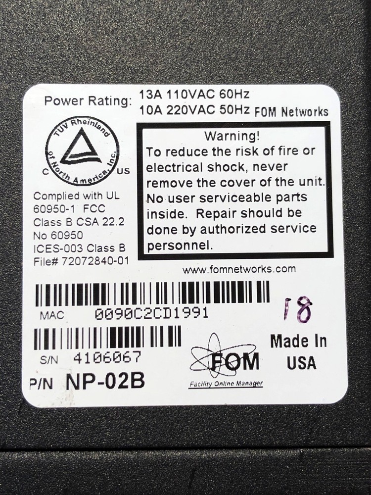 Synaccess FOM Power Distribution Unit, netBooter NP-02 Compact