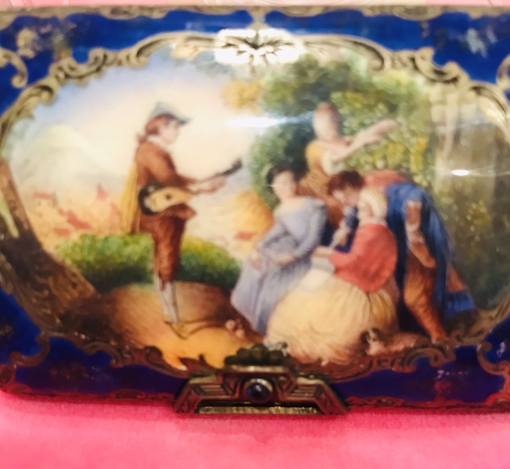Antique Silver Enamel Box