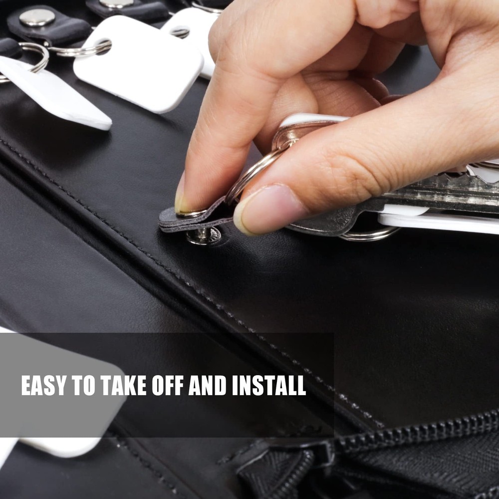 Portable Zippered Key Case Leather Key Organizer with Handle 32 Key Capacity ...