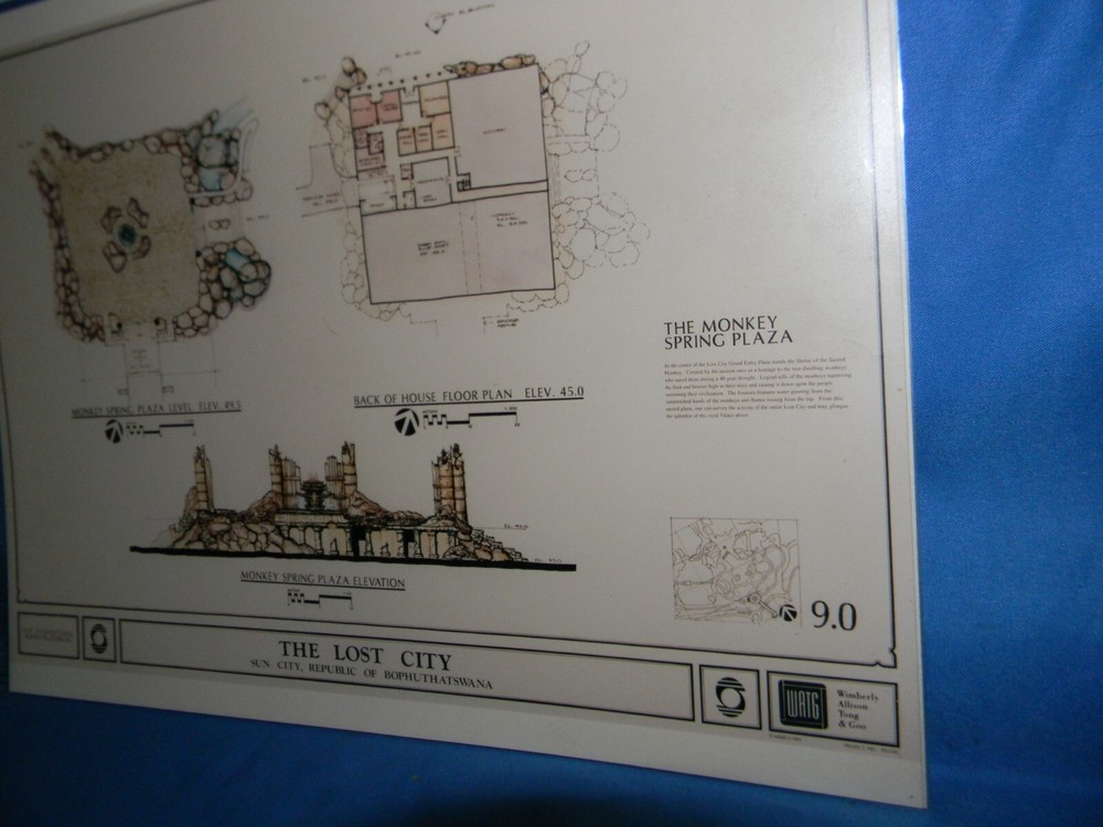Architecture Plan SUN CITY Resort BOPHUTHATSWANA "Monkey Spring Plaza"