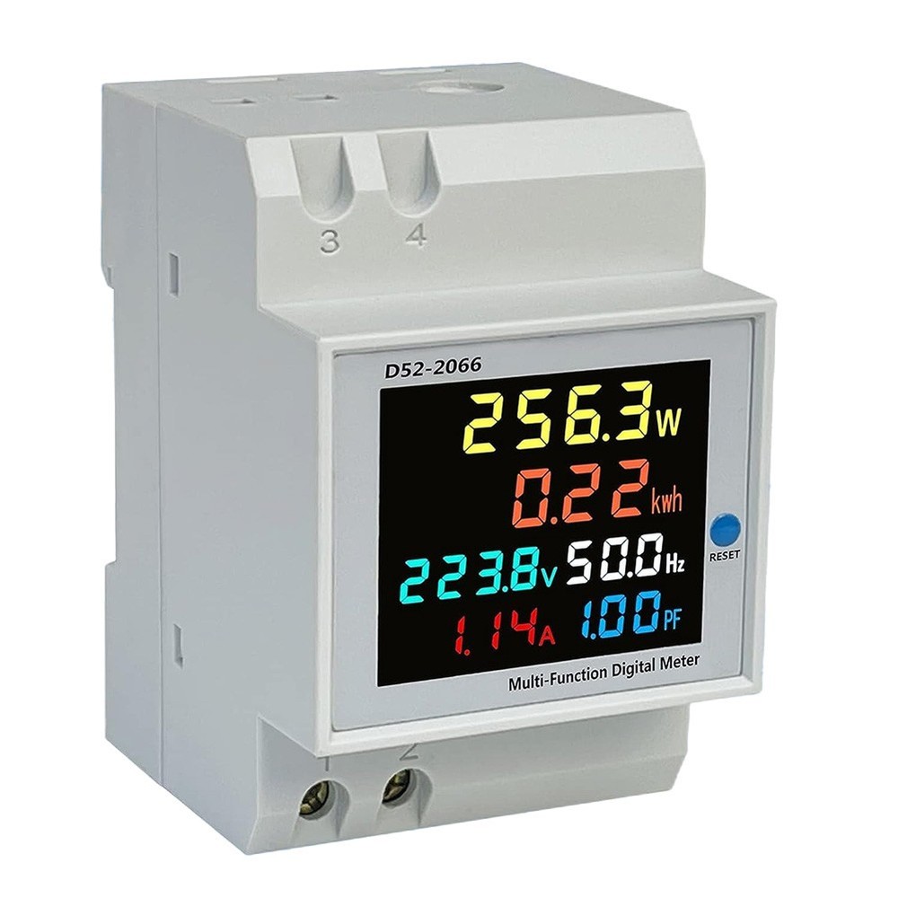 High Precision 100A DIN Rail AC Power Meter With Integrated Current Transformer