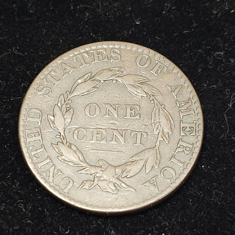 1824 Large cent , Overdate 24/22 , N.1 R-2, VF