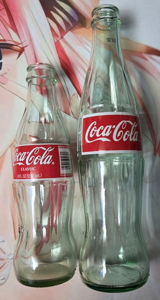 Empty - 2x Coca Cola Bottles No Caps