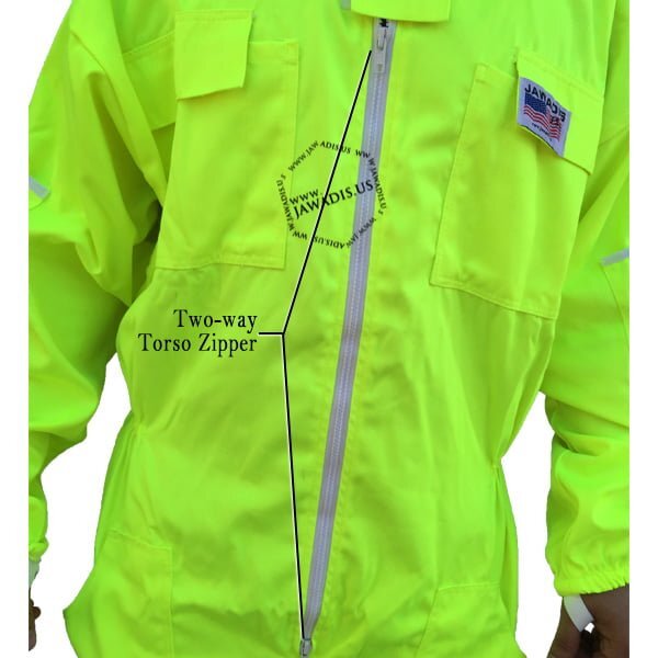 Fluorescent Yellow Full Bee Suit - L Size Beekeeping Protective Gear