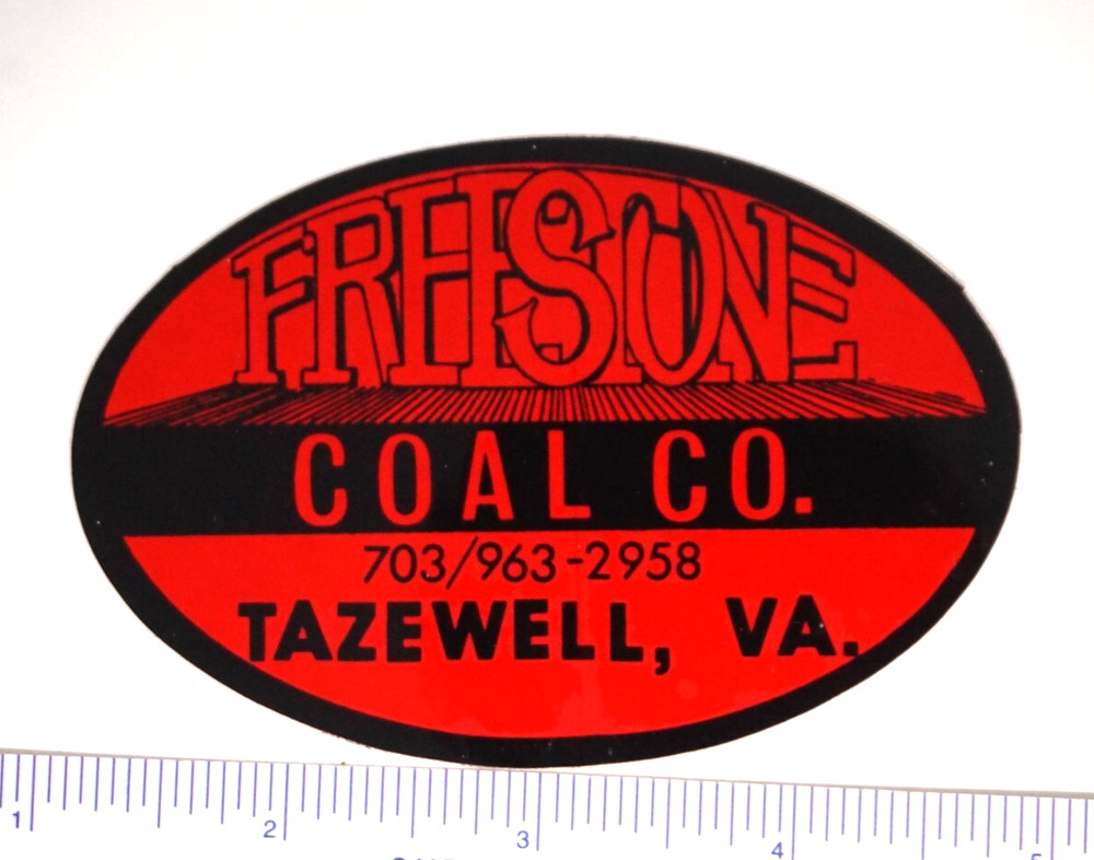 Coal Mining Sticker Freestone Coal Co Tazewell VA