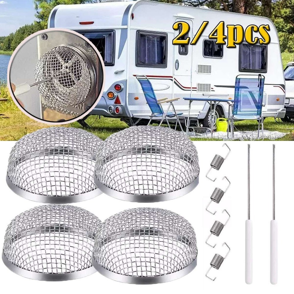 2/4 Pcs RV Flying Screen RV Furnace Camper Heater Exhaust Vent Cover 2.8" Mesh