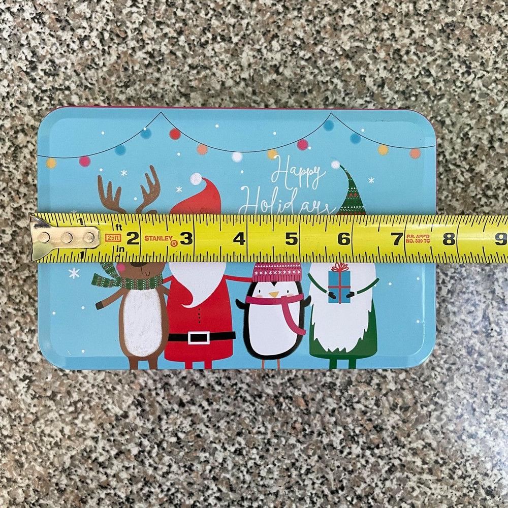 Tin Christmas Holiday Rectangular Box Empty Container Greenbrier International