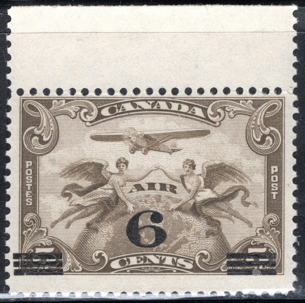 Canada Stamp Scott #C3, 6c, Air Mail, OG, MLH, With Tab, SCV$9 (B)