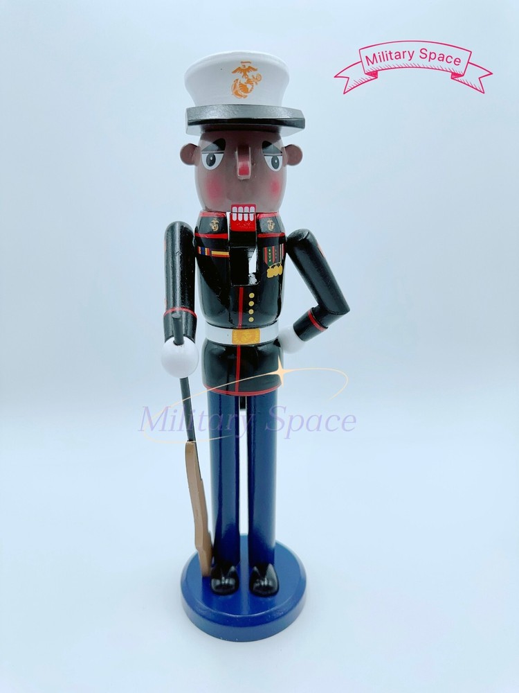 MARINE CORPS 12" NUTCRACKER AFRICAN AMERICAN "PARADE REST"