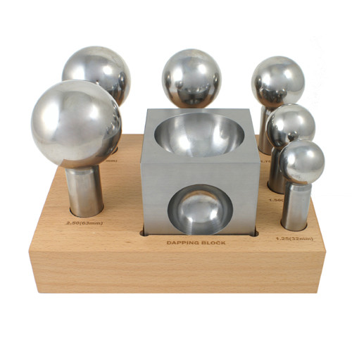 Dapping Set - 6 Extra Large Punches and Block - SFC Tools - 25-623