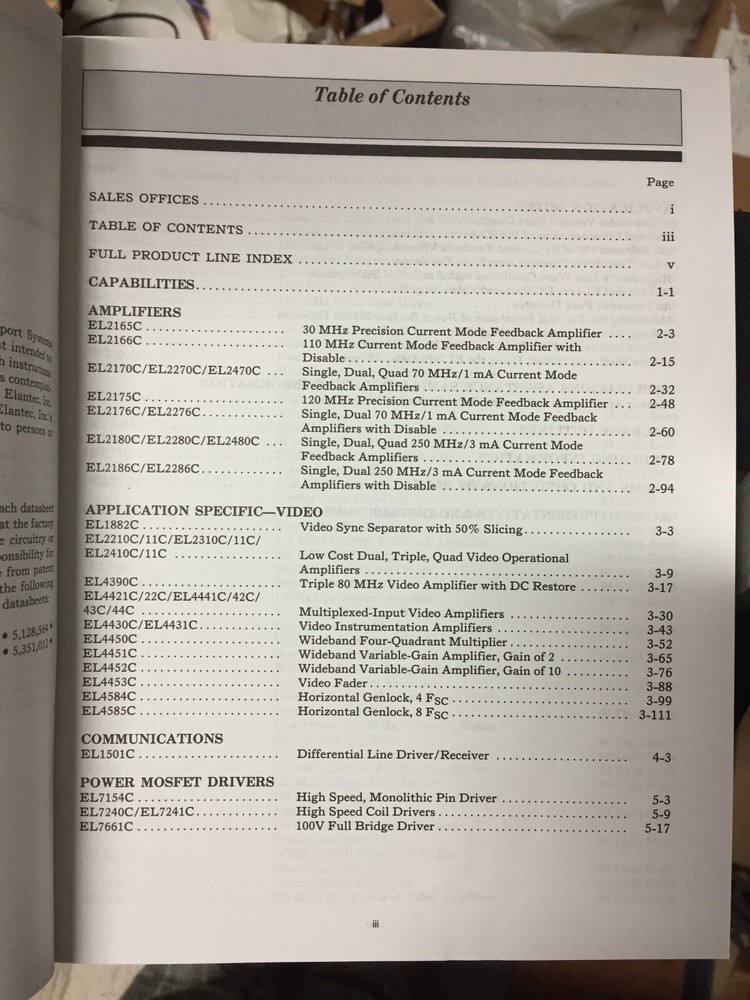 Data Book = Elantec Semiconductor Three Books Year Set 1994/1995 = Lot