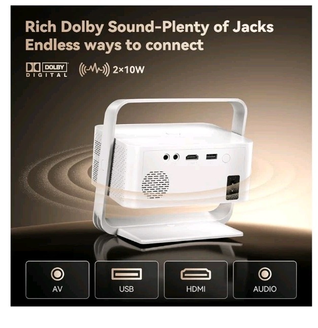 Aubor Mentech Projector with WiFi and Bluetooth