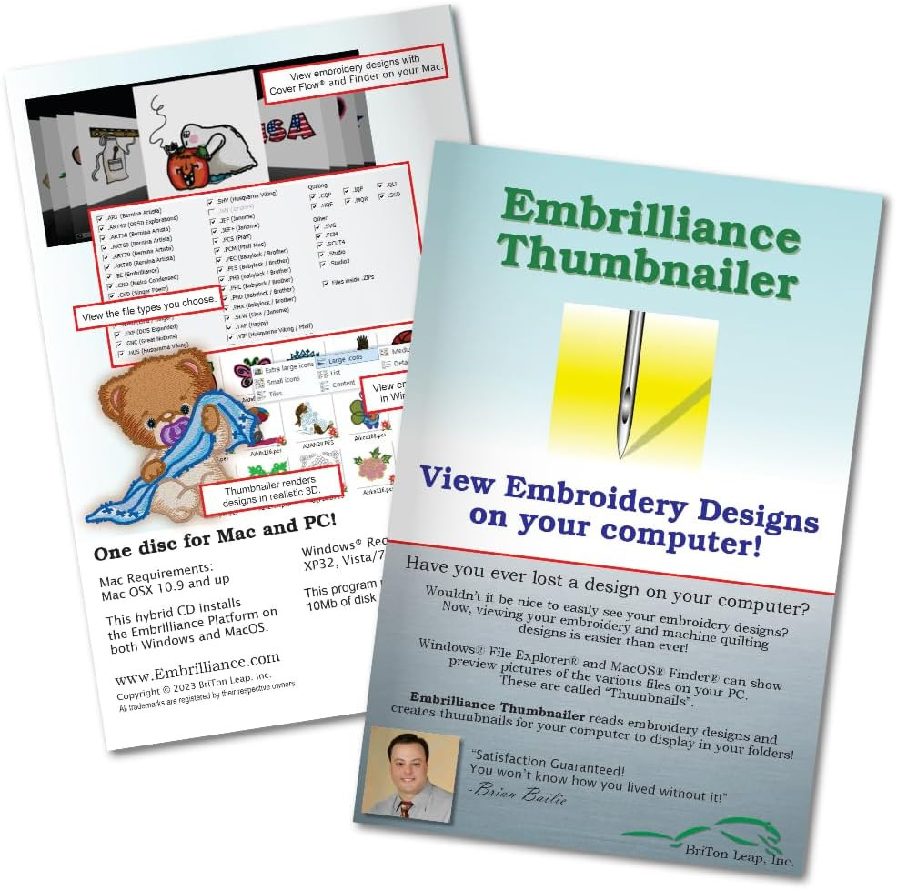 Thumbnailer, Embroidery Software for Mac & PC