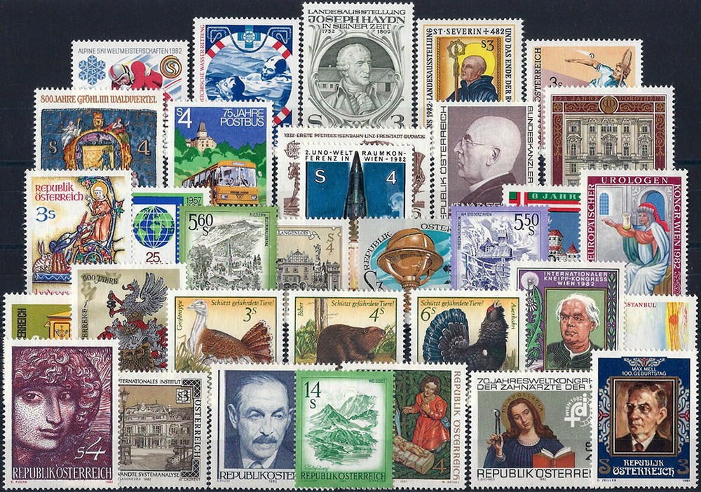 1982 "Austria" Complete Year Set with Definitives VF/MNH, CAT 49$ pay only 10%!