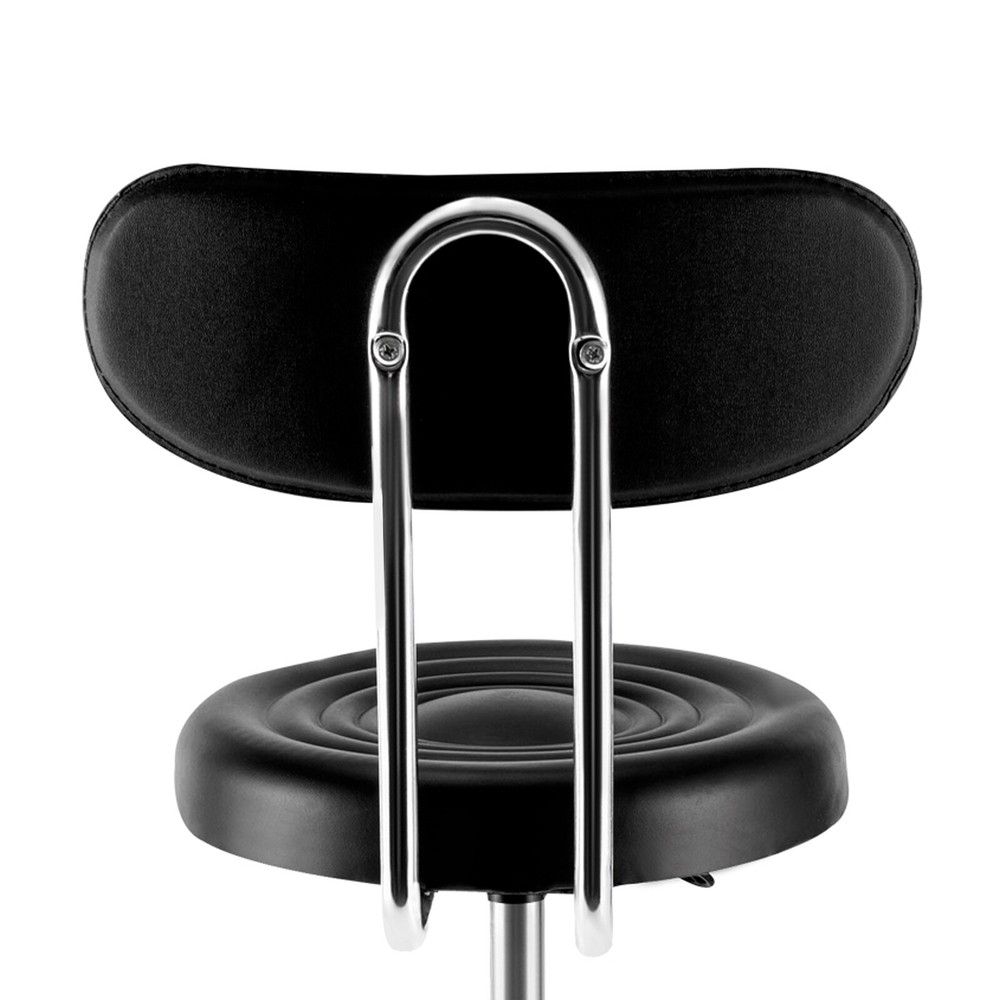 Work Shop Stool Rolling Chair Garage Seat Footrest Adjustable Height with Back