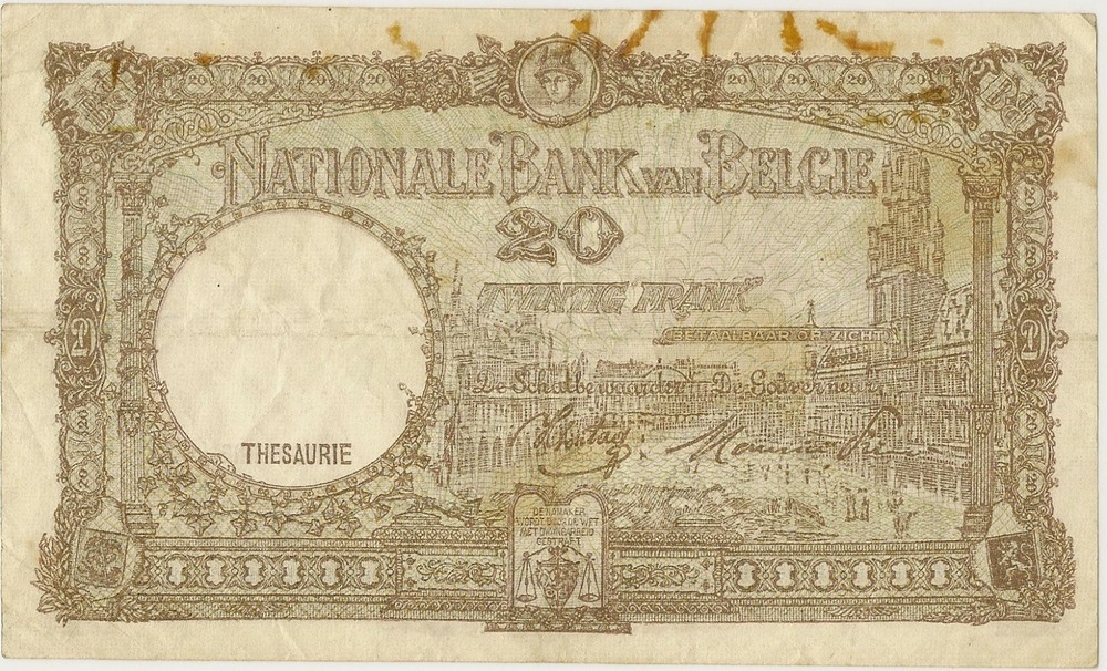 1944 Belgium 20 Francs ~ Priced Right!