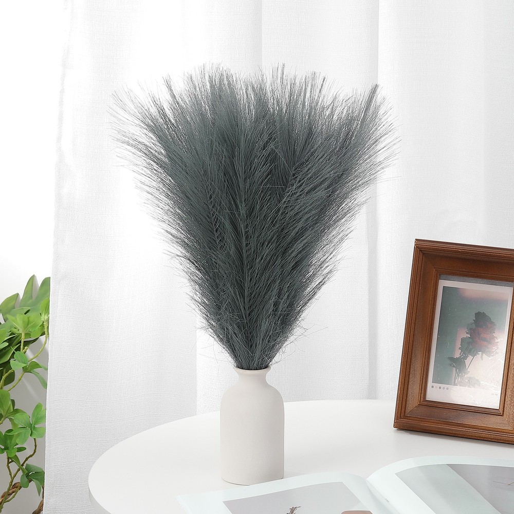 24in Pampas Grass Decor,30pcs Artificial Pampas Grass Bulk Fluffy,Gray