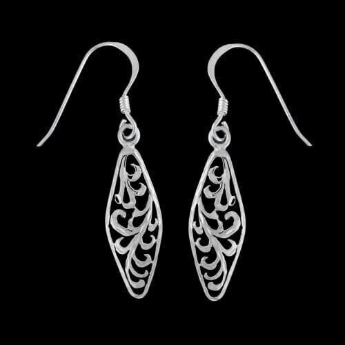 Fiddlehead Marquise Dangle Earrings