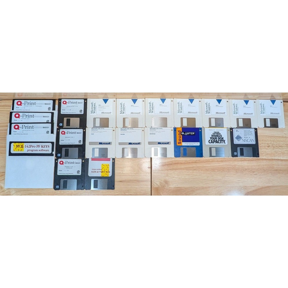 Vintage Software Lot Floppy Disks & CDs Micrografx, CorelDRAW, MS-DOS, Windows