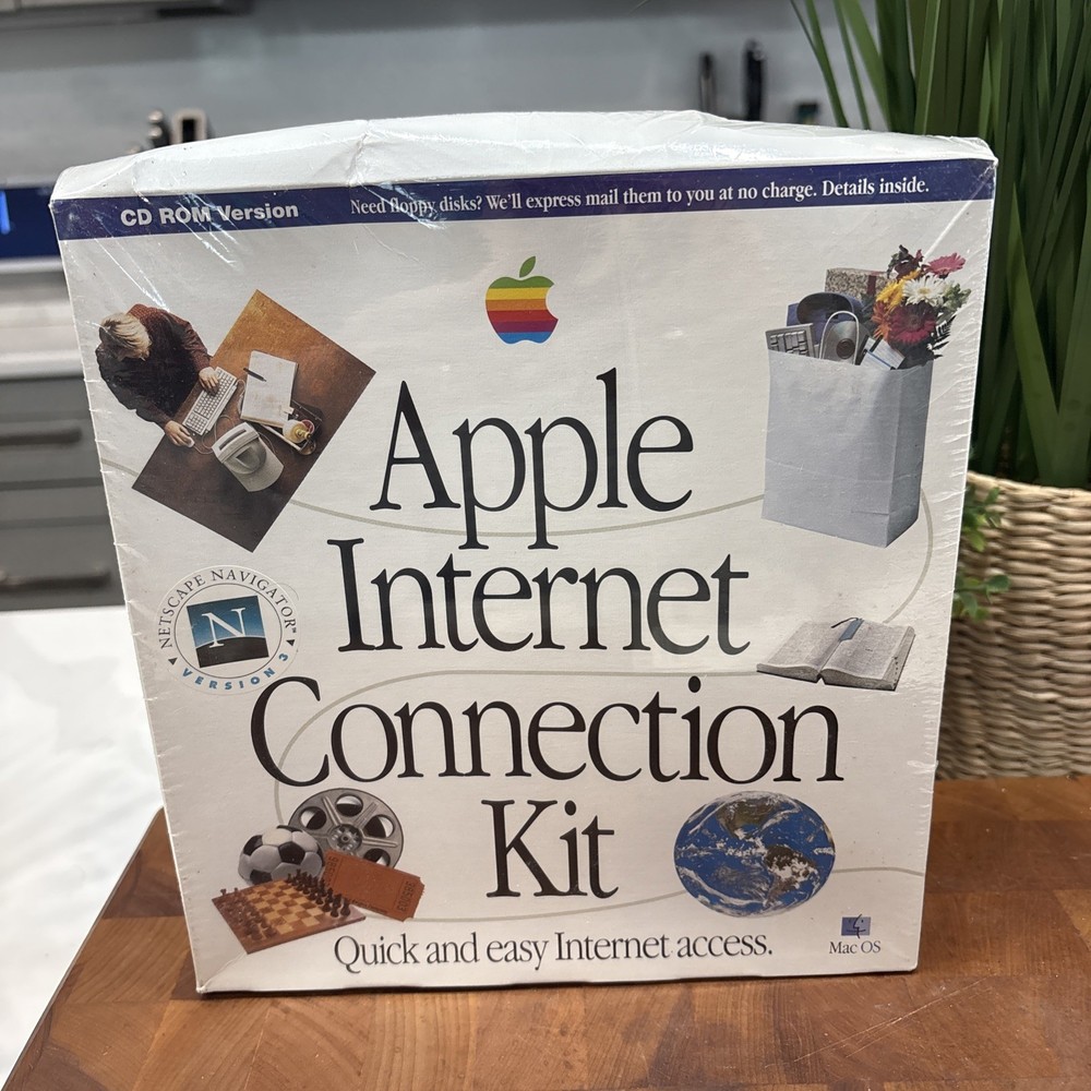 Factory Sealed Apple Internet Connection Kit CD-ROM Netscape Mac OS Vintage NOS