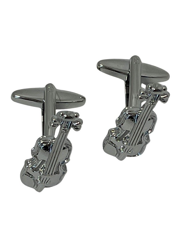 cello musical silver style cufflinks by Frederick Thomas