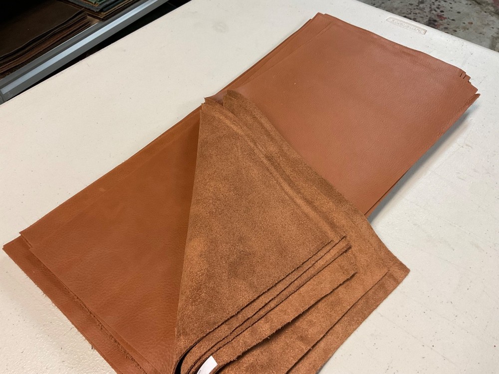 4 Cognac leathers panels 10.25”x 24”