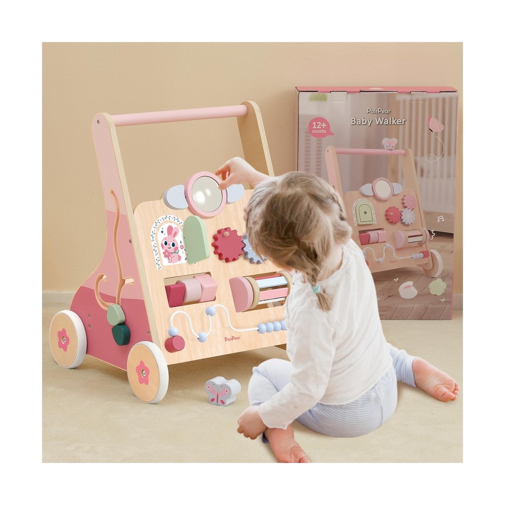 PairPear Wooden Baby Walker Push and Pull Learning Activity Walker,... Fast Ship