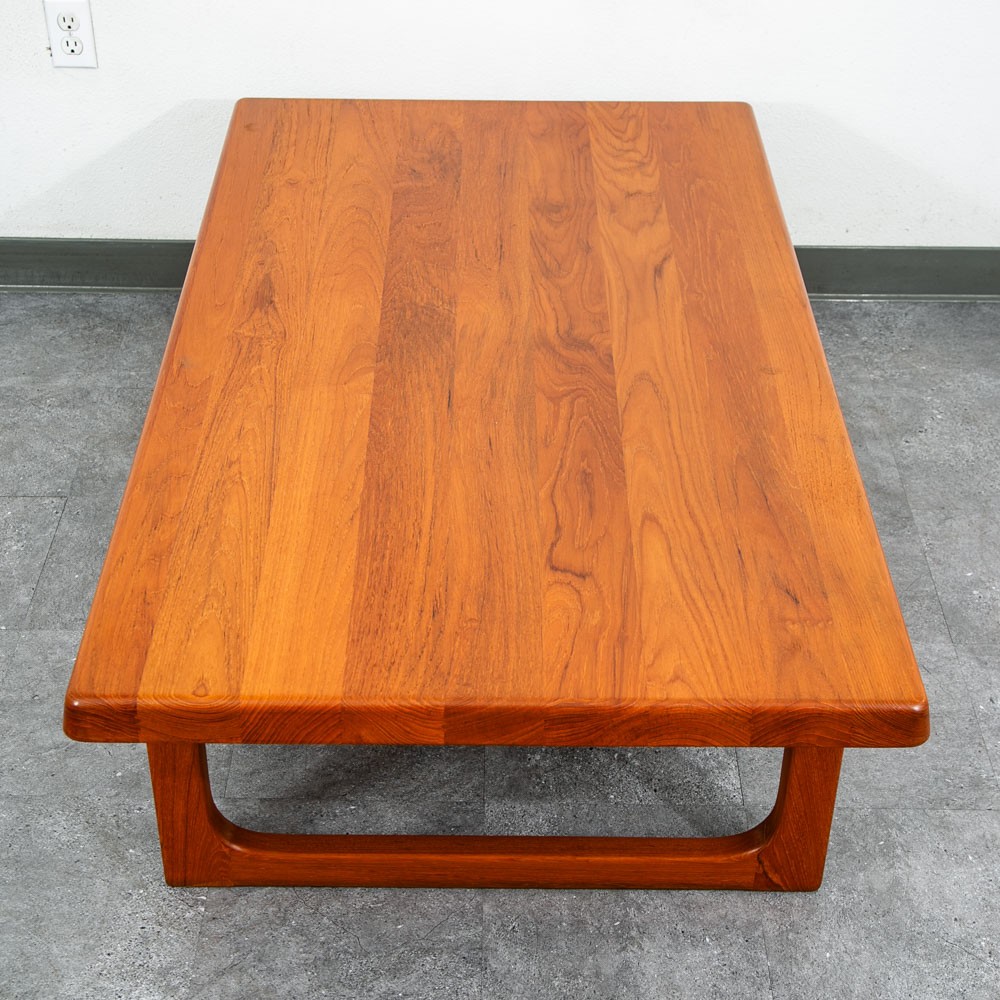 Mid Century Danish Modern Coffee Table Rectangular Solid Teak Niels Bach Randers
